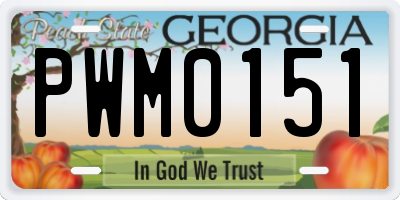 GA license plate PWM0151