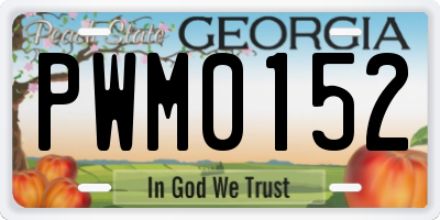 GA license plate PWM0152