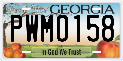 GA license plate PWM0158