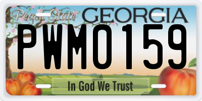 GA license plate PWM0159