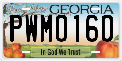 GA license plate PWM0160