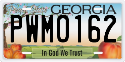 GA license plate PWM0162