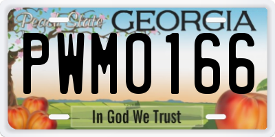 GA license plate PWM0166