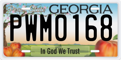 GA license plate PWM0168