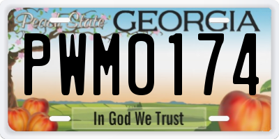 GA license plate PWM0174