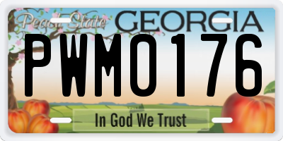 GA license plate PWM0176