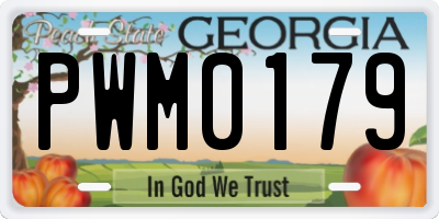 GA license plate PWM0179