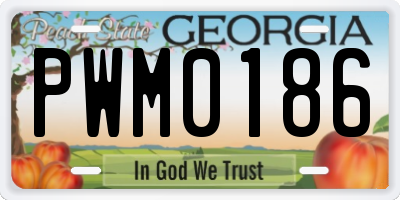 GA license plate PWM0186