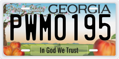 GA license plate PWM0195