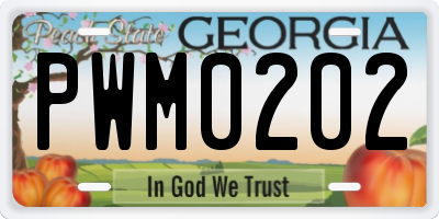 GA license plate PWM0202