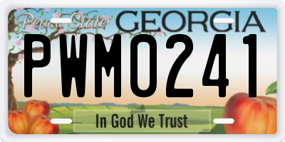 GA license plate PWM0241