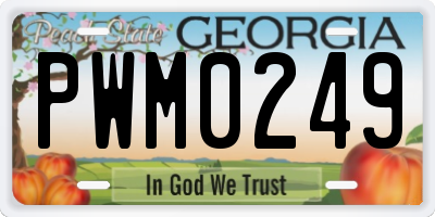 GA license plate PWM0249
