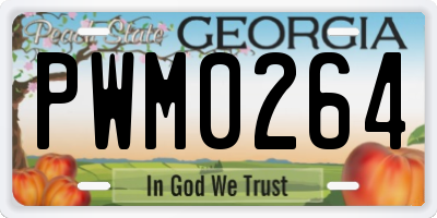 GA license plate PWM0264