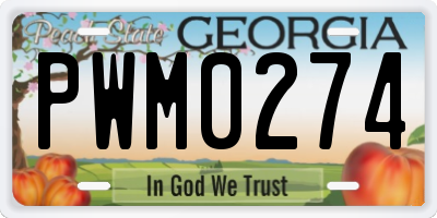 GA license plate PWM0274