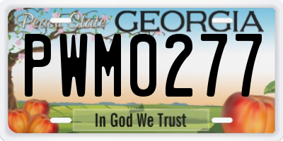 GA license plate PWM0277