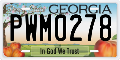 GA license plate PWM0278