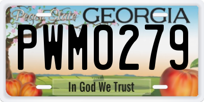 GA license plate PWM0279