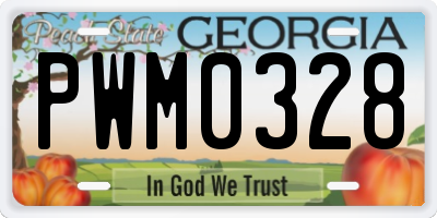GA license plate PWM0328