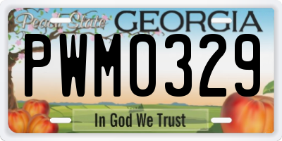 GA license plate PWM0329