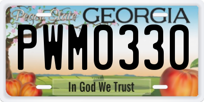 GA license plate PWM0330