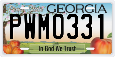 GA license plate PWM0331