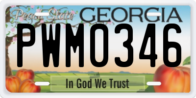 GA license plate PWM0346