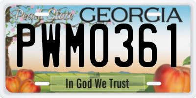 GA license plate PWM0361
