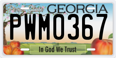 GA license plate PWM0367