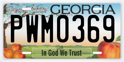 GA license plate PWM0369