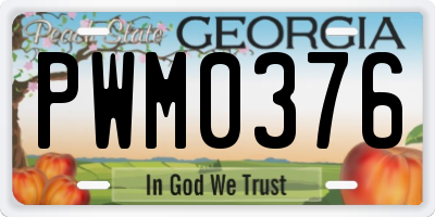 GA license plate PWM0376