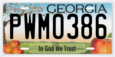GA license plate PWM0386
