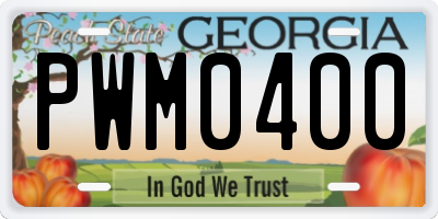 GA license plate PWM0400