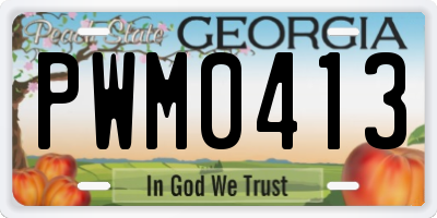GA license plate PWM0413