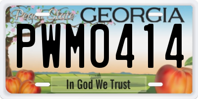 GA license plate PWM0414