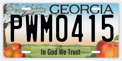 GA license plate PWM0415