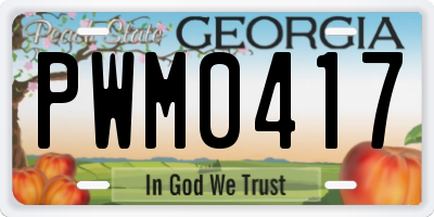 GA license plate PWM0417