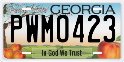 GA license plate PWM0423