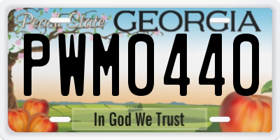 GA license plate PWM0440