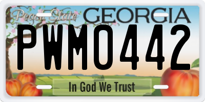 GA license plate PWM0442