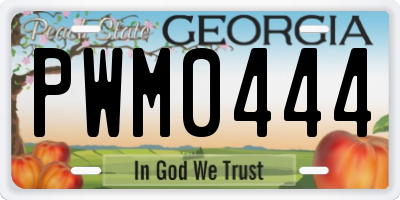 GA license plate PWM0444