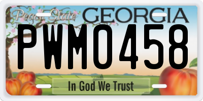 GA license plate PWM0458