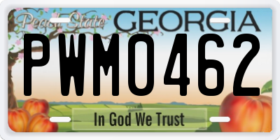 GA license plate PWM0462