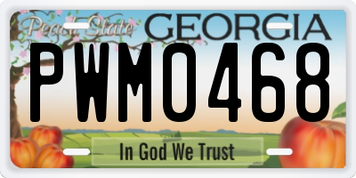 GA license plate PWM0468