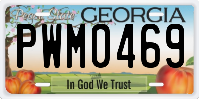 GA license plate PWM0469