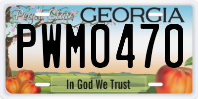 GA license plate PWM0470