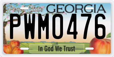 GA license plate PWM0476