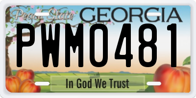 GA license plate PWM0481