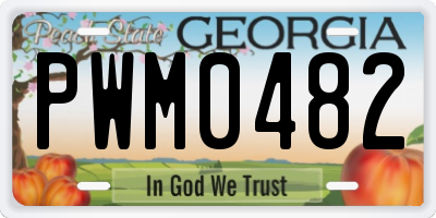 GA license plate PWM0482