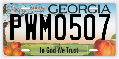 GA license plate PWM0507