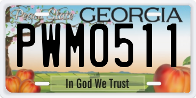 GA license plate PWM0511